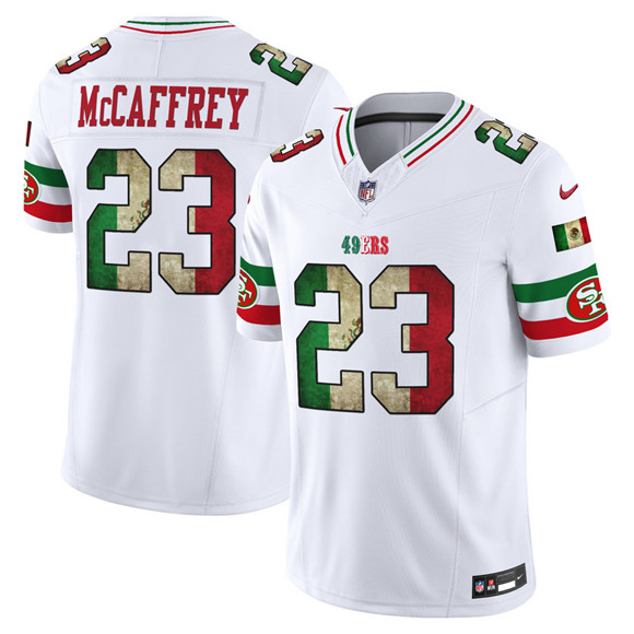 Men's White San Francisco 49ers #23 Christian McCaffrey 2025 F.U.S.E. Mexico Vapor Limited Stitched Football Jersey